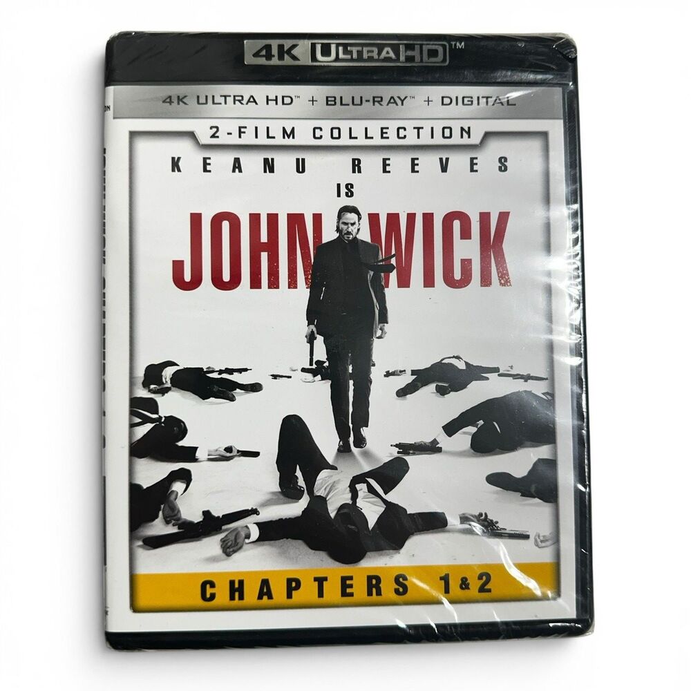 John Wick Chapters 1-2 4K Ultra HD + Blu-Ray + Digital 2 Film Collection Sealed